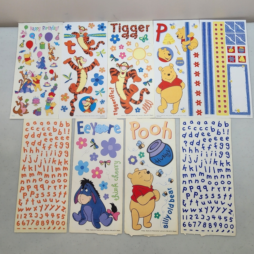 Vintage Sandylion Winnie the Pooh and Friends Scrapbooking Sticker Lot